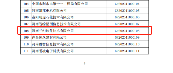 河南蘭幻軟件技術(shù)有限公司獲得國(guó)家高新技術(shù)企業(yè)認(rèn)定